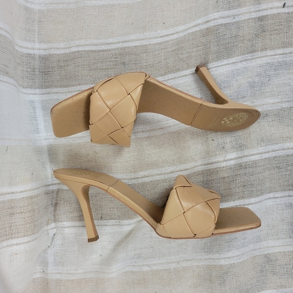 Vince Camuto Brelanie Braided Strap Sandals Leather Tan Nude Size 11M - Picture 8 of 9